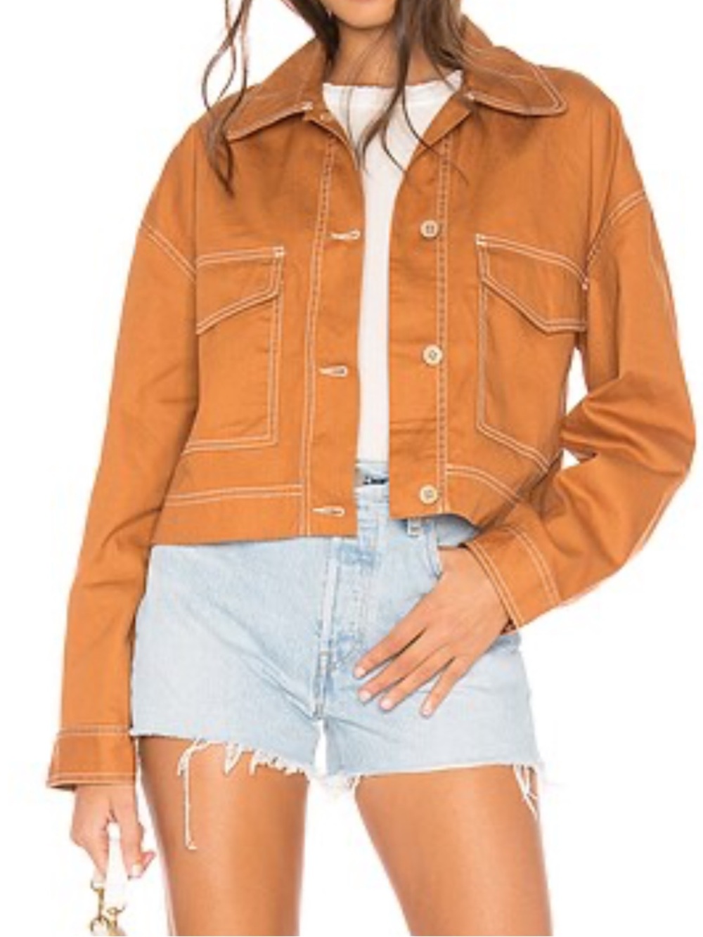 TULAROSA REVOLVE Orlean Cropped Rust Jacket